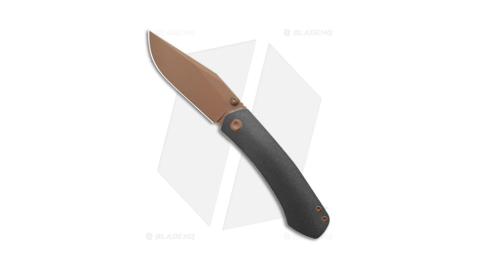 Vosteed Vallhund Folding Knife, 3.02in, CPM S35VN Stainless Steel, Clip Point Blade, Titanium Black Handle, Copper/Black, 6.90in, BHQ-216806