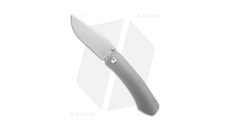 Vosteed Vallhund Folding Knife, 3.02in, CPM S35VN Stainless Steel, Clip Point Blade, Titanium Gray Handle, Gray/Gray, 6.90in, BHQ-216791