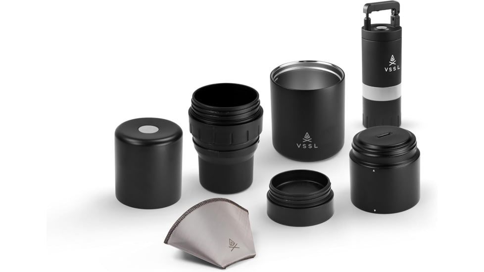 VSSL Nest Pour-Over Coffee Kit w/Java G25 Grinder Gift Set, Black, B145000-000