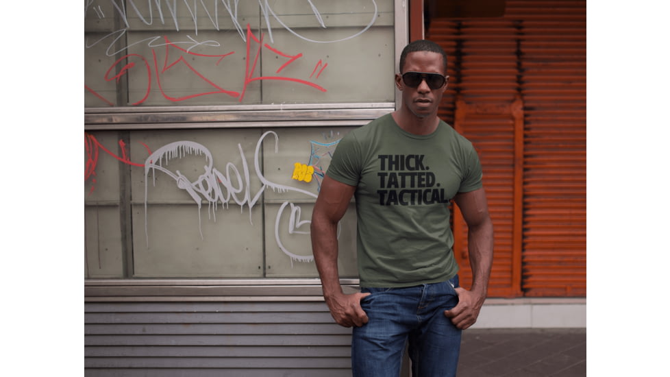 Vulcan Arms THICK. TATTED.TACTICAL. T-SHIRT 9AB0C4E9, military green, xs, APQ-5147151S5A1