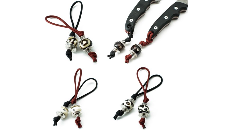 Vulture Equipment Works Bone Bead Lanyard Black Cord, Brown, VEW-Bead-B-B