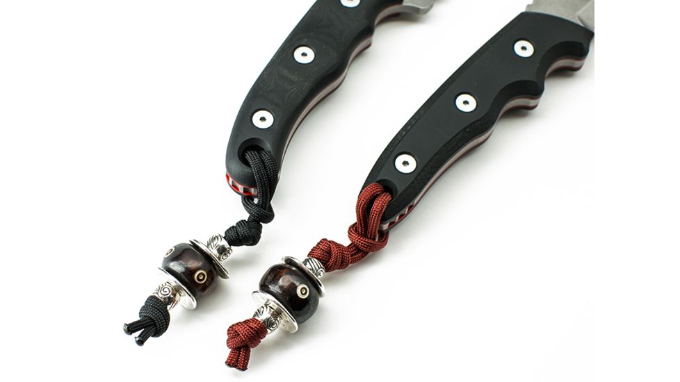 Vulture Equipment Works Bone Bead Lanyard Black Cord, Brown, VEW-Bead-B-B