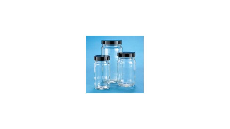 VWR AC Medium Round Bottles, Clear, Wide Mouth VW5710448V21 Convenience Packs With Caps Attached