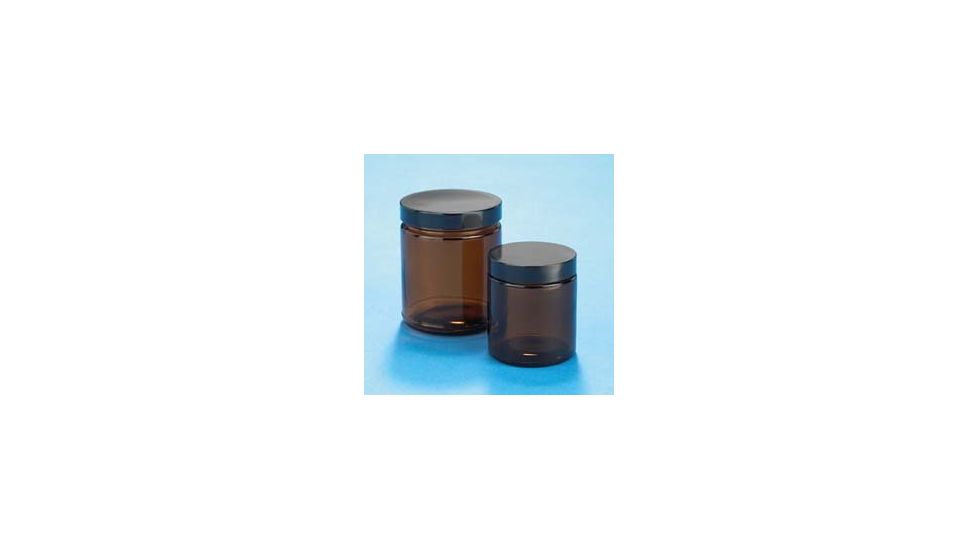 VWR Amber Glass Jars, Wide Mouth VW5420458C26 Bulk Packs With Unattached Caps In Bags