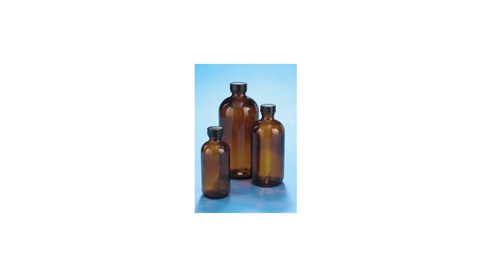VWR Boston Round Bottles, Amber, Narrow Mouth VW5120422C26 Bulk Packs With Unattached Caps In Bags