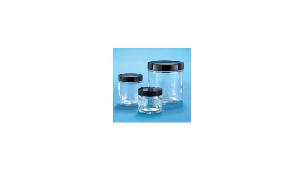 VWR Clear Glass Jars, Wide Mouth VW5410253V24 Convenience Packs With Caps Attached
