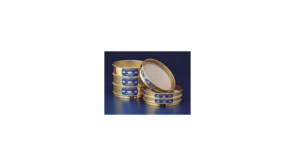 VWR Testing Sieves, Each, 8 Brass Frame, Stainless Steel Wire Cloth Half Height, 14BS8H