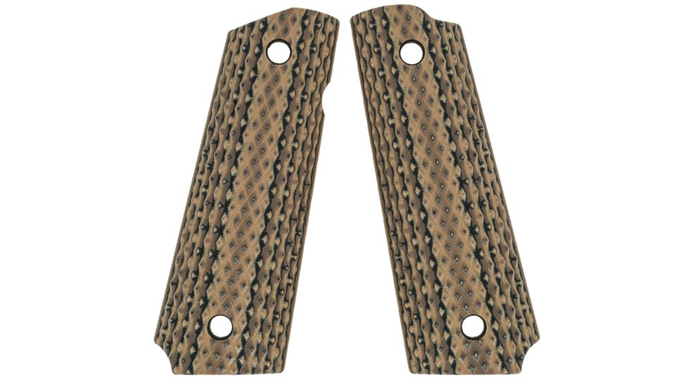 VZ Grips 1911 Diamond Back Grip Panels, Diamond Texture G10, Hyena Brown, DBHBXA