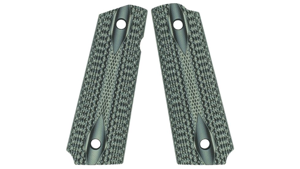 VZ Grips 1911 Double Diamond Grip Panels, Diamond Texture G10, Black/Gray, DDBGXA