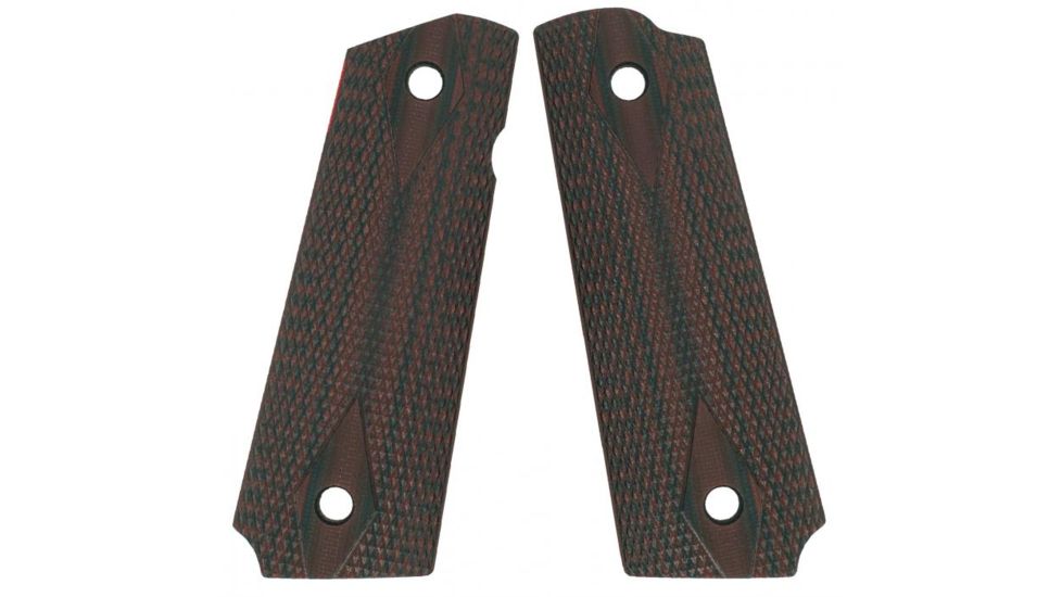 VZ Grips 1911 Double Diamond Grip Panels, Diamond Texture G10, Black/Cherry, DDCXA