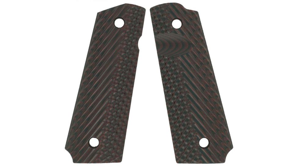 VZ Grips 1911 Operator II Grip Panels, Aggressive Textured G10, Black/Cherry, O2CXA