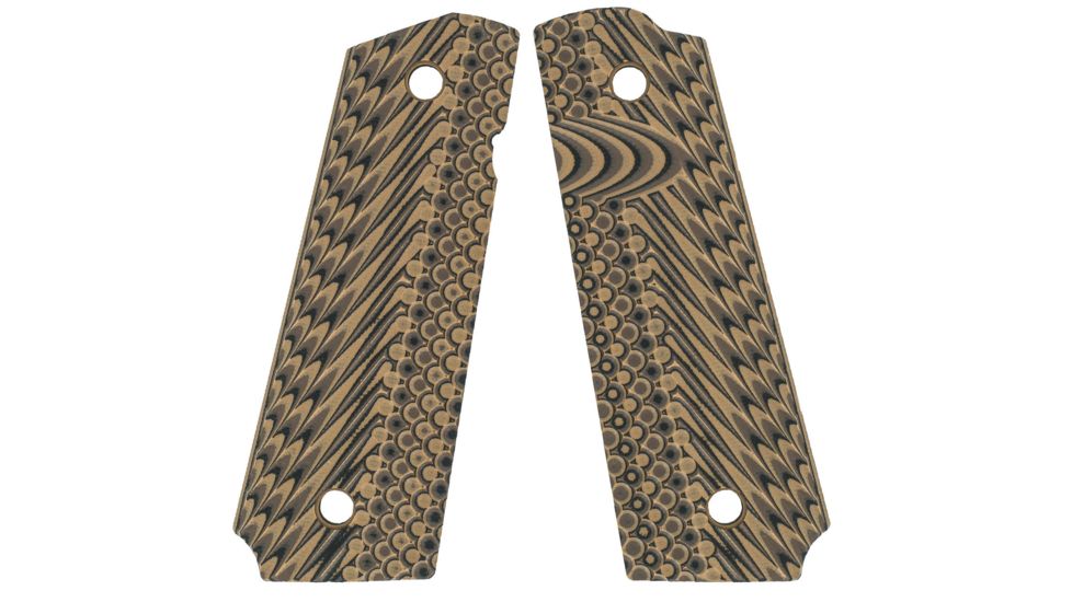 VZ Grips 1911 Operator II Grip Panels, Aggressive Textured G10, Hyena Brown, O2HBXA