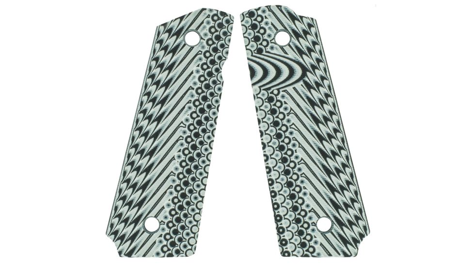 VZ Grips 1911 Operator II Grip Panels, Aggressive Textured G10, Zebra, O2ZXA