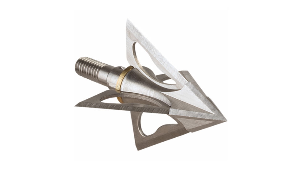 Wac Em Fixed 4-Blade Broadhead with Free Strobing Fit Nock, 100 Grain, 3-Pack, WA4100