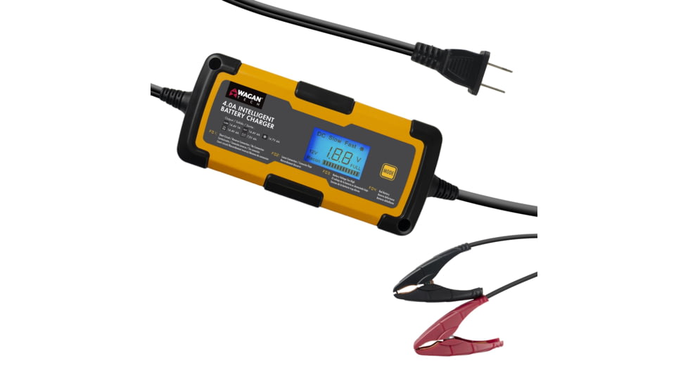 Wagan 4A Intelligent Battery Charger, Yellow, One Size, EL7403