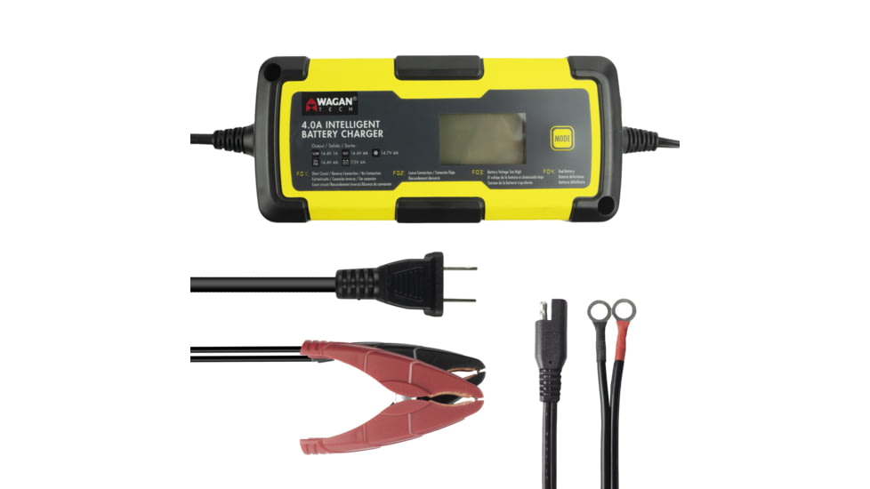Wagan 4A Intelligent Battery Charger, Yellow, One Size, EL7403