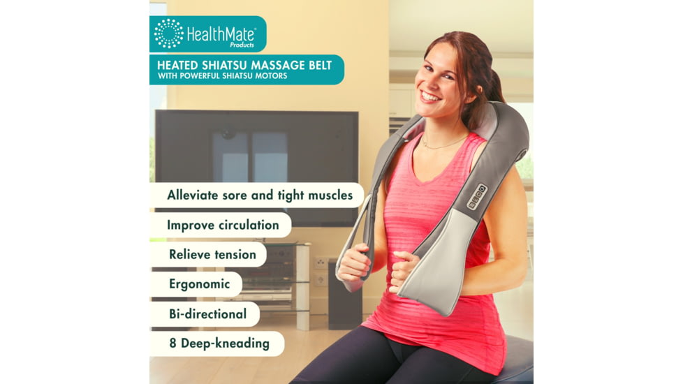 Wagan Heated Shiatsu Massage Belt, Gray, One Size, IN9531