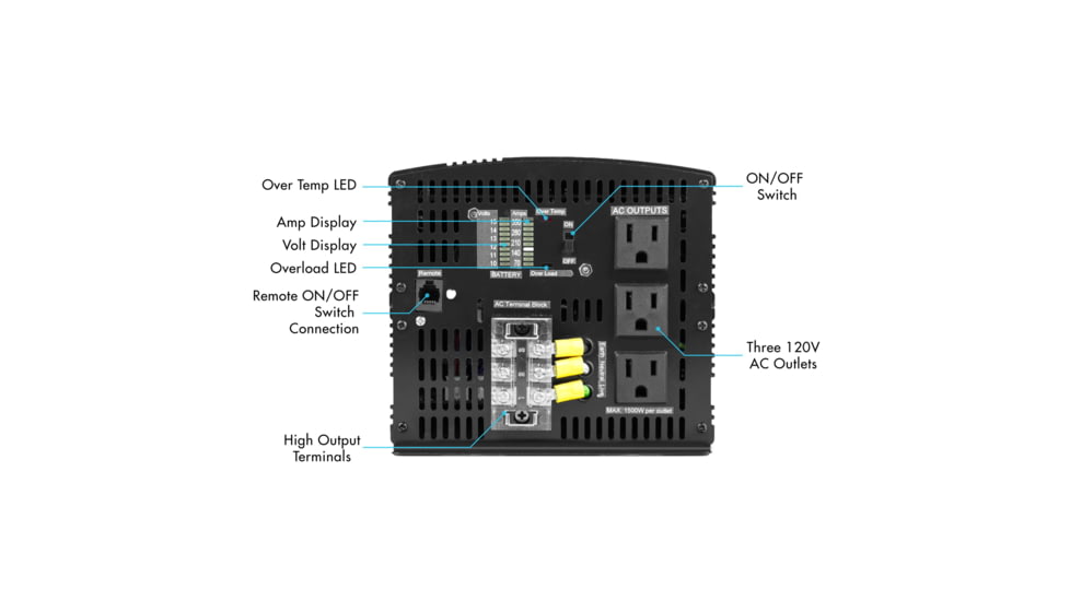 Wagan ProLine 3000W Inverter &amp; Remote 12V, Black, One Size, EL3742
