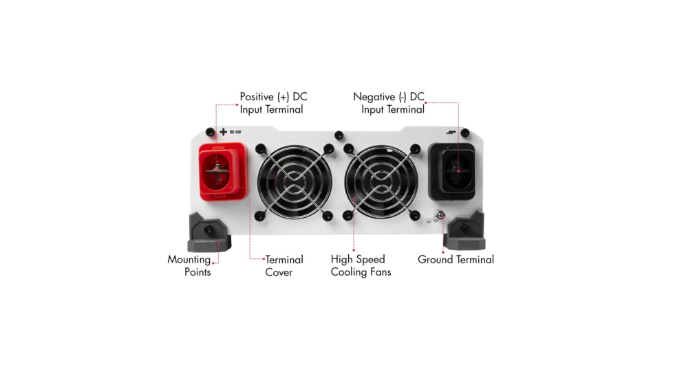 Wagan Pure Line 2000W Pure Sine Inverter, ETL, Black, One Size, EL3808