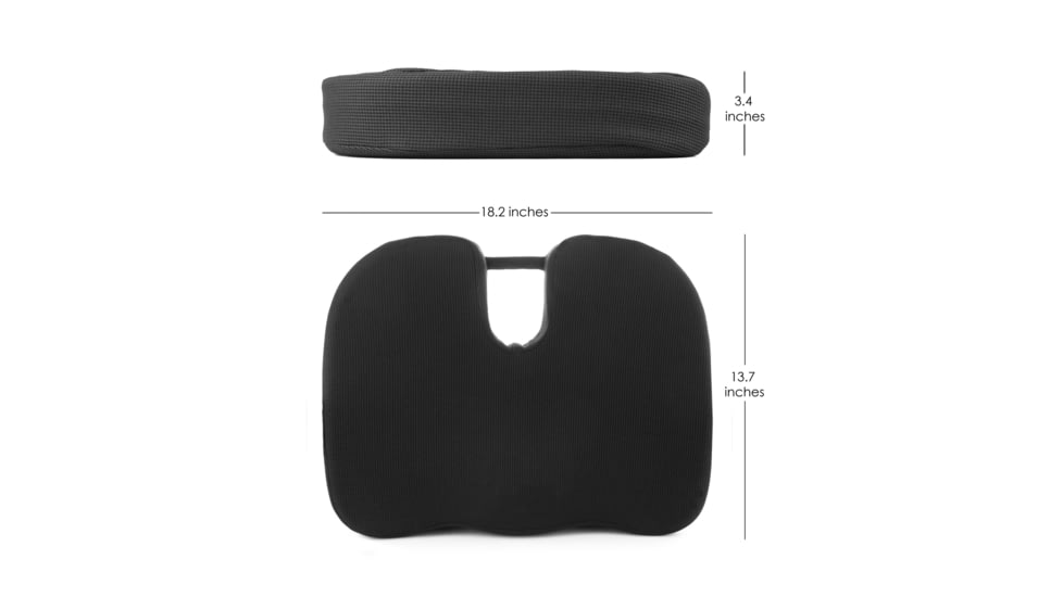 Wagan RelaxFusion Coccyx Cushion, Black, One Size, IN9113