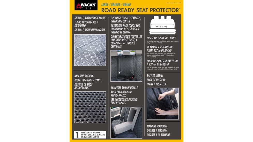 Wagan Road Ready Seat Protector, Black, Small, IN6602