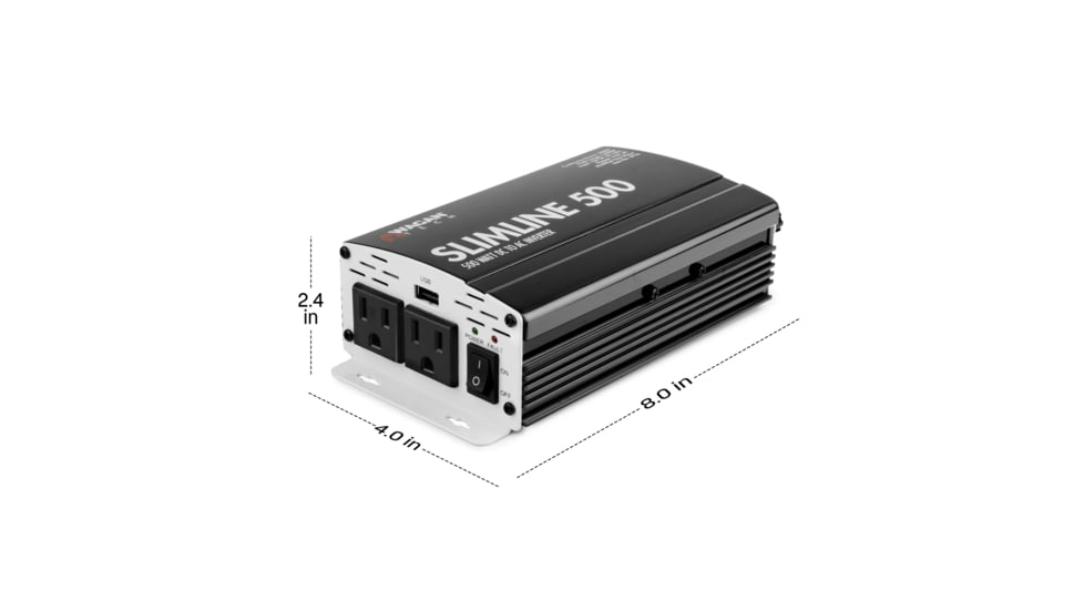 Wagan SlimLine AC 500W Inverter, Black, One Size, EL3716