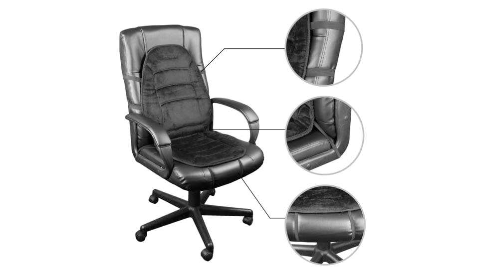 Wagan Tech 12-Volt Deluxe Velour Heated Seat Cushion, Black, One Size, IN9448