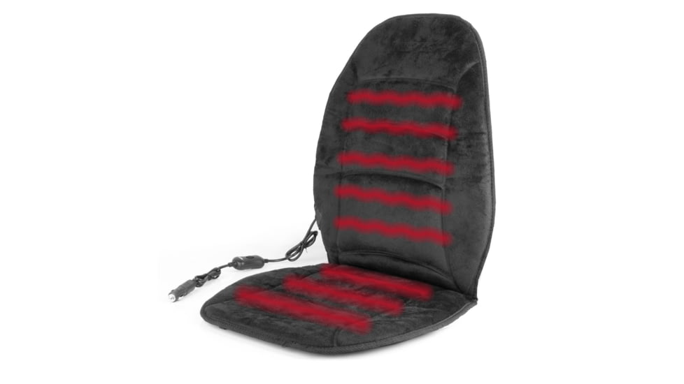 Wagan Tech 12-Volt Deluxe Velour Heated Seat Cushion, Black, One Size, IN9448
