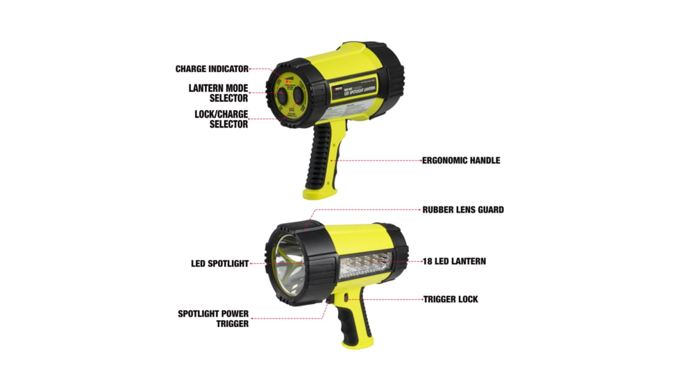 Wagan Tech Brite-Nite 2 Million LED Spotlight Lantern Li-Ion, Yellow, One Size, EL2484