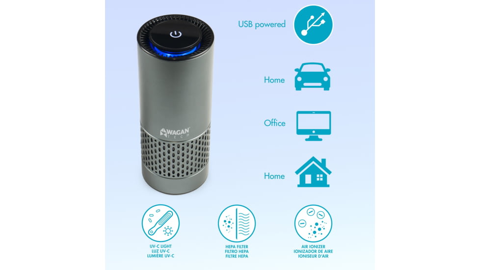 Wagan USB Air Purifier, Gray, One Size, EL2871