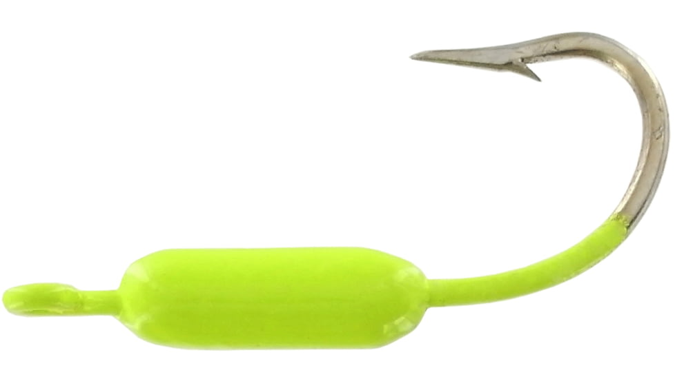 Wahoo Fishing Products Wahoo Yellowtail Fever Jighead, 1/32 oz, Sz 4 Hook Limetreuse, 10/Bag, WAH-YTJ32-LT