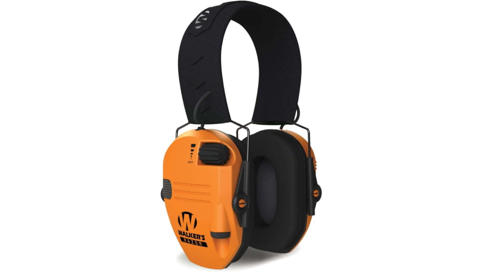 Walkers Razor Digital Slim Electronic Low-Profile Headband Ear Muff w/2 Microphones, 23 dB, Blaze Orange, GWP-RSEM-BLZ