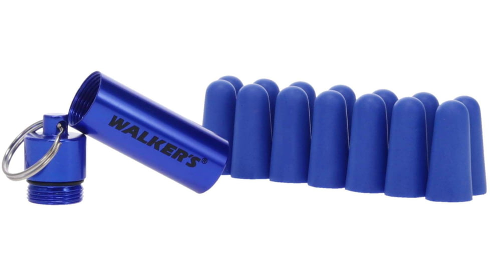 Walkers Foam Ear Plug w/Orange Aluminum Carry Canister, 32 dB NRR, 7-Pairs, Blue, GWP-PLGCAN-YL