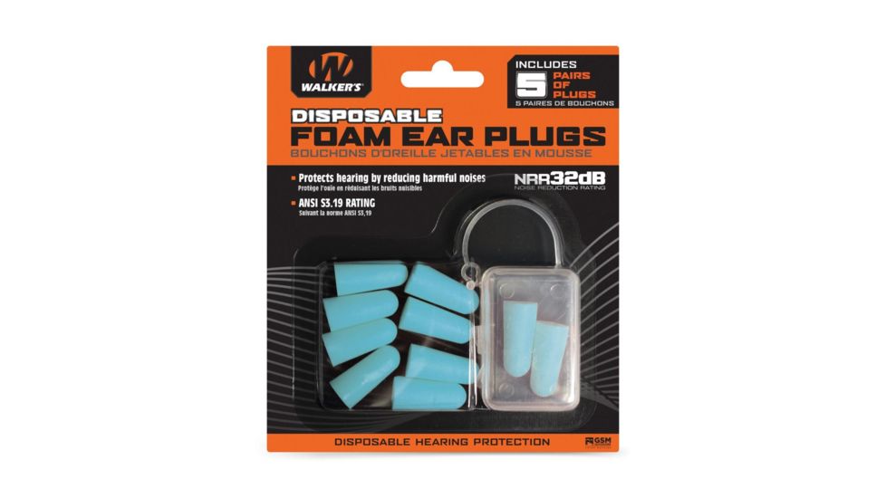 Walkers Foam Ear Plugs 10Pk Blister - Teal, GWP-FP5PK-TL