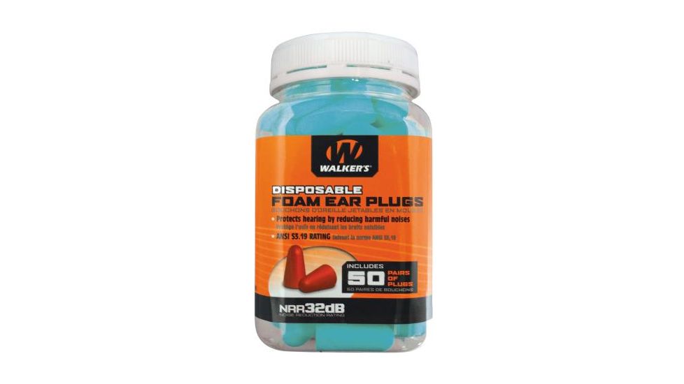 Walkers Foam Ear Plugs - 50 Pair Jar - Teal, GWP-FP-50PK-TL