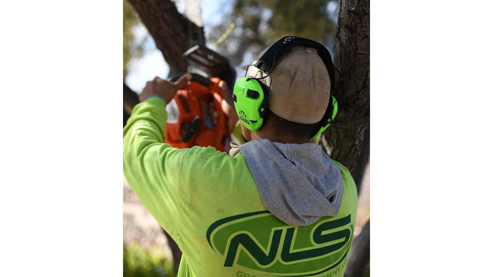 Walkers Razor Digital Slim Electronic Low-Profile Headband Ear Muff w/2 Microphones, 23 dB, Hi Viz Green, GWP-RSEM-HVG