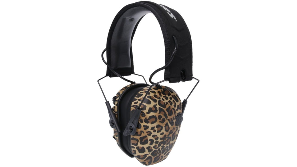 Walkers Razor Digital Slim Electronic Low-Profile Headband Ear Muff w/2 Microphones, 23 dB, Leopard, GWP-RSEM-LEO