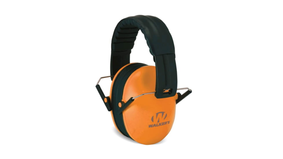Walkers Baby &amp; Kids Passive Protection Folding Ear Muffs, 23 dB NRR, Orange, GWP-FKDM-OR