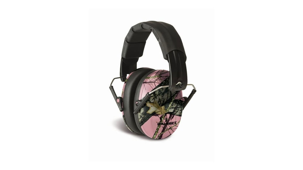 Walkers Pro Low Profile Folding Earmuffs, Pink Mossy Oak Camo, GWP-FPM1-PKMO