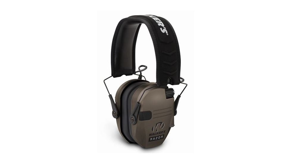 Walkers Razor Series Slim Shooter Folding Electronic Ear Muffs, 23 dB NRR, Flat Dark Earth, GWP-RSEM-FDE