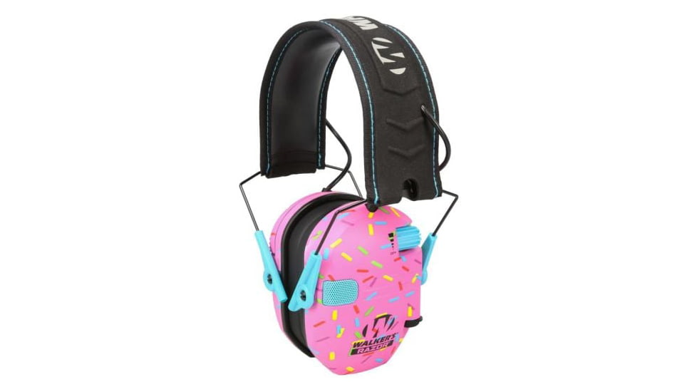 Walkers Razor Slim Electronic Muff 23 dB Over the Head Pink Sprinkles, GWPRSEMSPRNKP