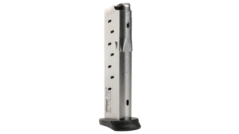 Walther CCP 9mm 8 Round Pistol Magazine, Silver, 1 Pack, Steel, 50860002-8RD