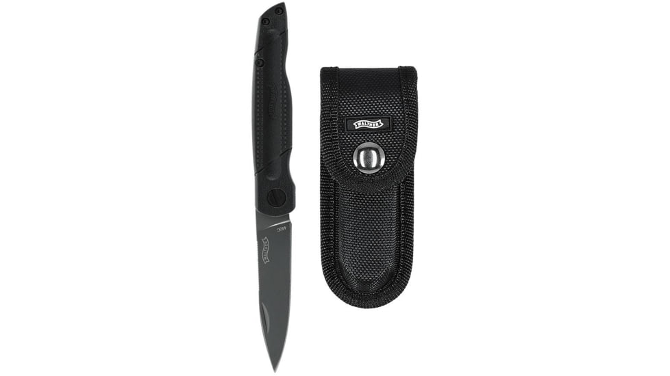 Walther CSK Folding Knife, 2.7in, 440C, Spearpoint, Polymer Rubberized Handle, 5.0849-US
