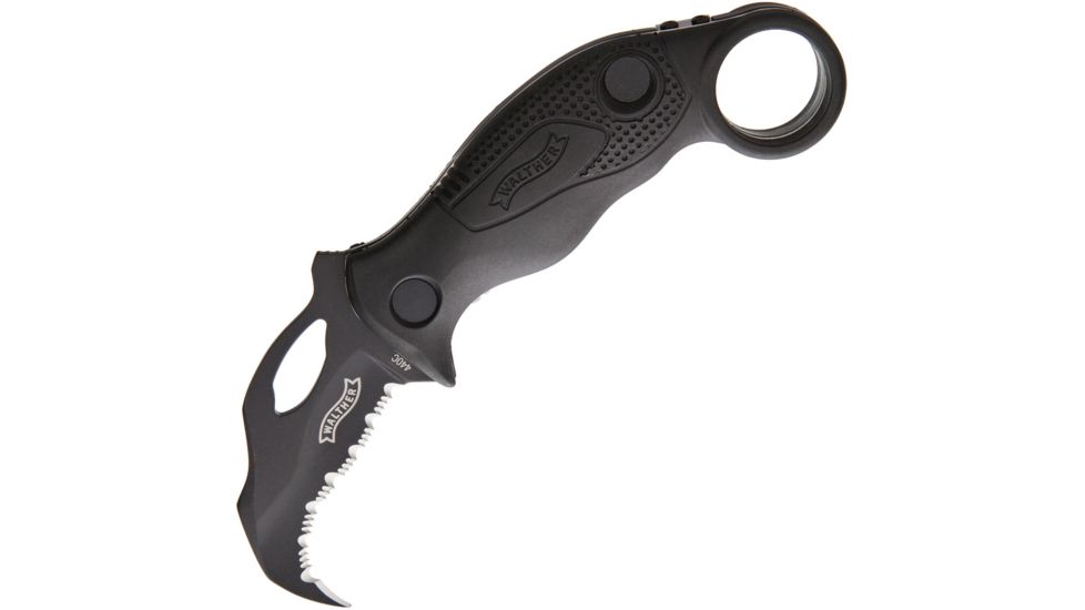 Walther KDK Karambit Defense Knife Folding Knife,2.25in,440C Steel,Black Synthetic Handle WAL50764