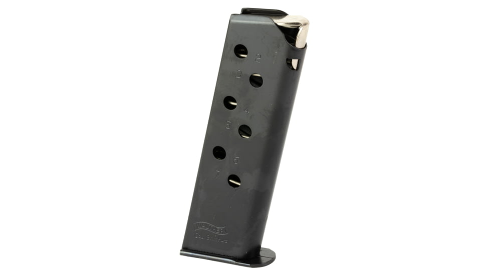 Walther PPK/S, .380 ACP, 7 Round Standard Flat Base Plate Pistol Magazine, Black, 2246028