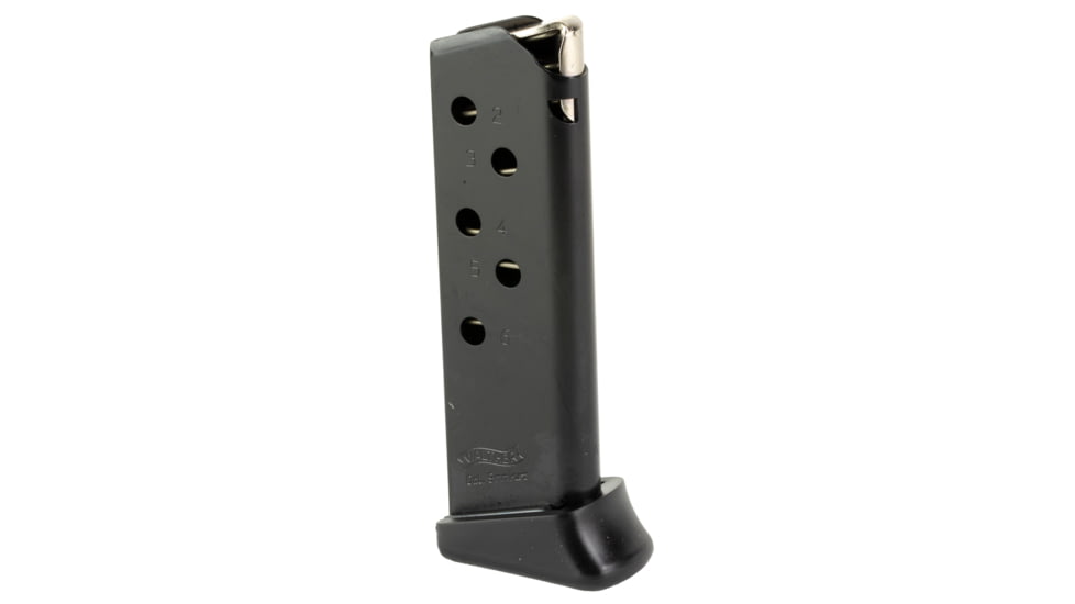 Walther PPK, .380 ACP, 6 Round Finger Rest Base Plate Pistol Magazine, Black, 2246026