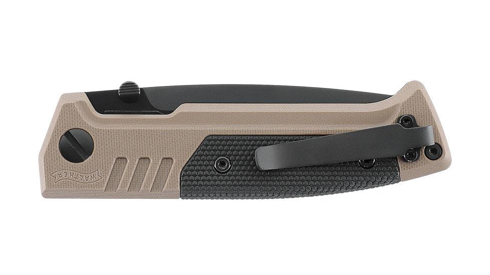 Walther PDP Linerlock Spearpoint Folding Knife, 3.6in, D2, G10 Handle, Black, 5.0886-US