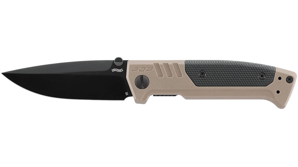 Walther PDP Linerlock Spearpoint Folding Knife, 3.6in, D2, G10 Handle, Black, 5.0886-US