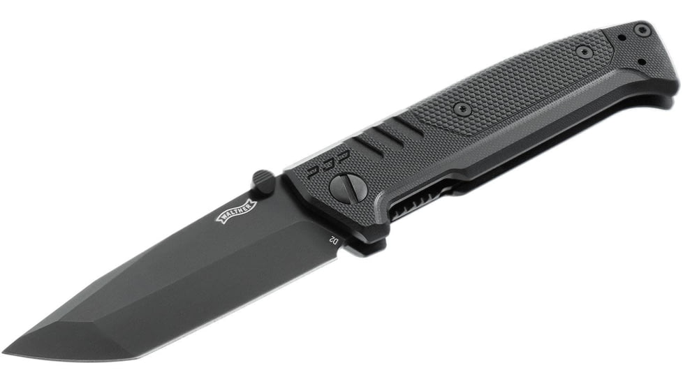 Walther PDP Linerlock Tanto Folding Knife, 3.6in, D2, G10 Handle, Black, 5.0881-US