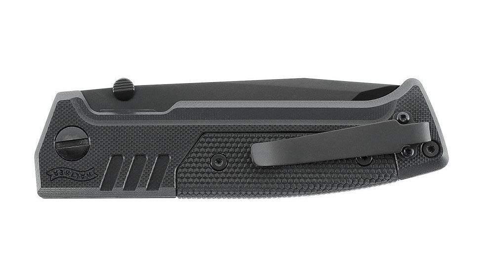 Walther PDP Linerlock Tanto Folding Knife, 3.6in, D2, G10 Handle, Black, 5.0881-US